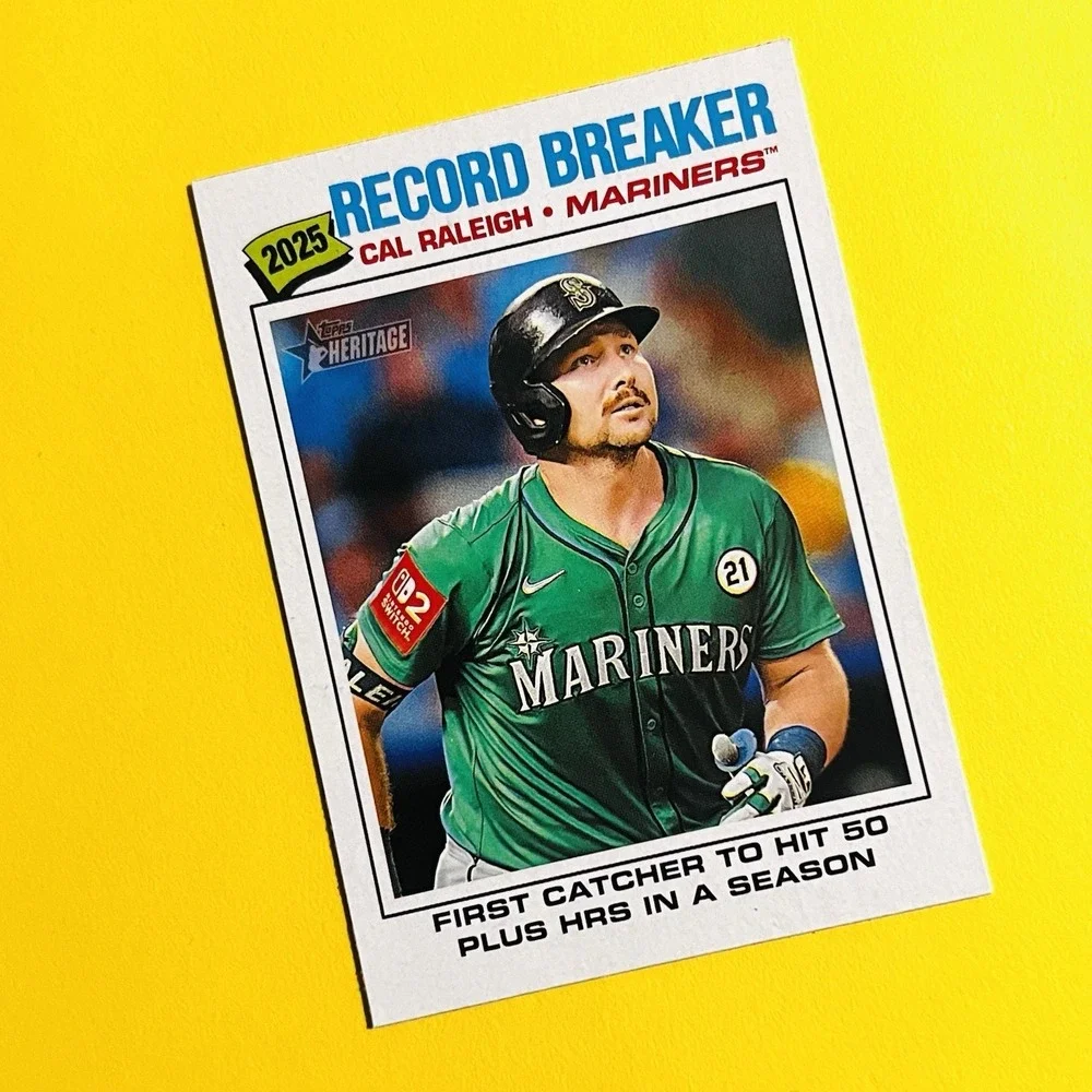 2026‎ Topps Heritage Record Breaker Cal Raleigh #231 Mariners Insert